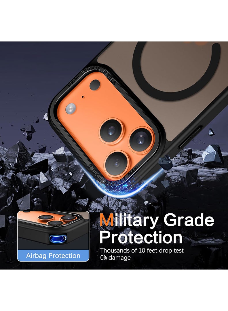 Rivin iPhone 17 Pro Max Case with MagSafe – Strong Magnetic Matte Cover, Military Grade Shockproof Protection, Anti-Scratch Soft TPU + Hard PC Slim Grip Case for iPhone 17 Pro Max (6.9”) – Black - Image 5